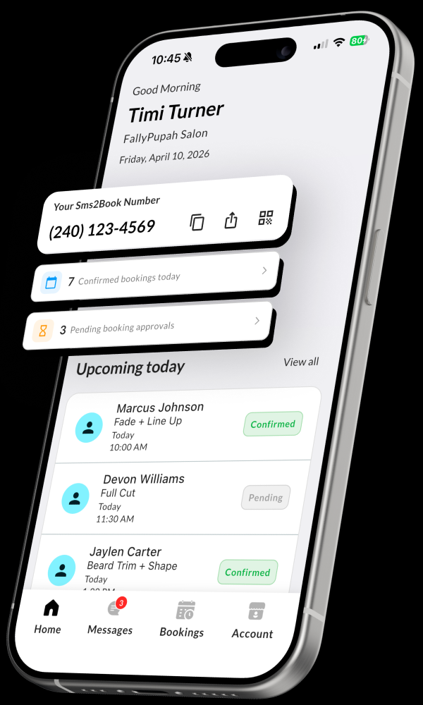 Sms2Book operator dashboard